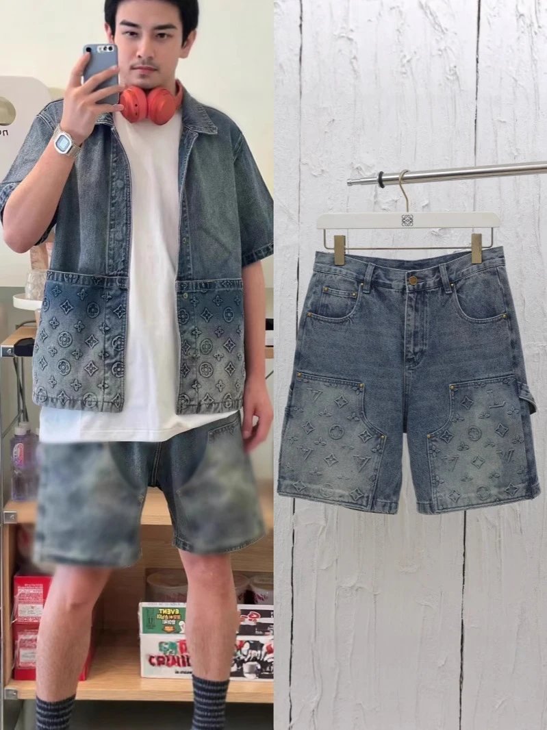 Louis Vuitton Embroidered Denim Shorts