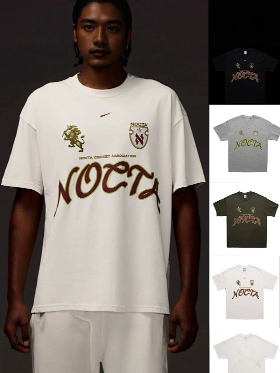 25 year foreign trade spring/summer joint NOCTA printed T-shirt 100% pure cotton round neck loose outdoor version breathable sports