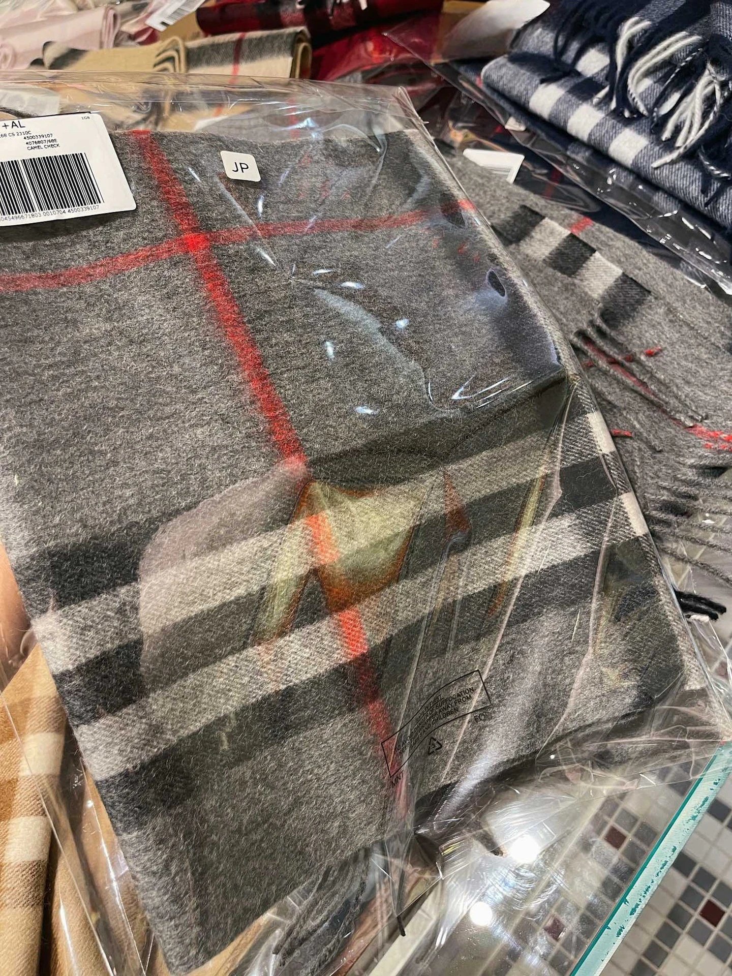 Grey with Red Stripes