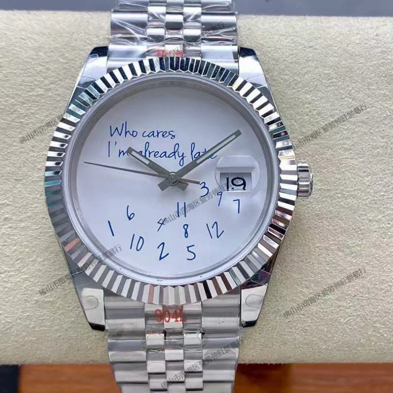 Who cares I'm already late Watch, Lao Jia Lightning Needle Log, English Edition, Men's Watch