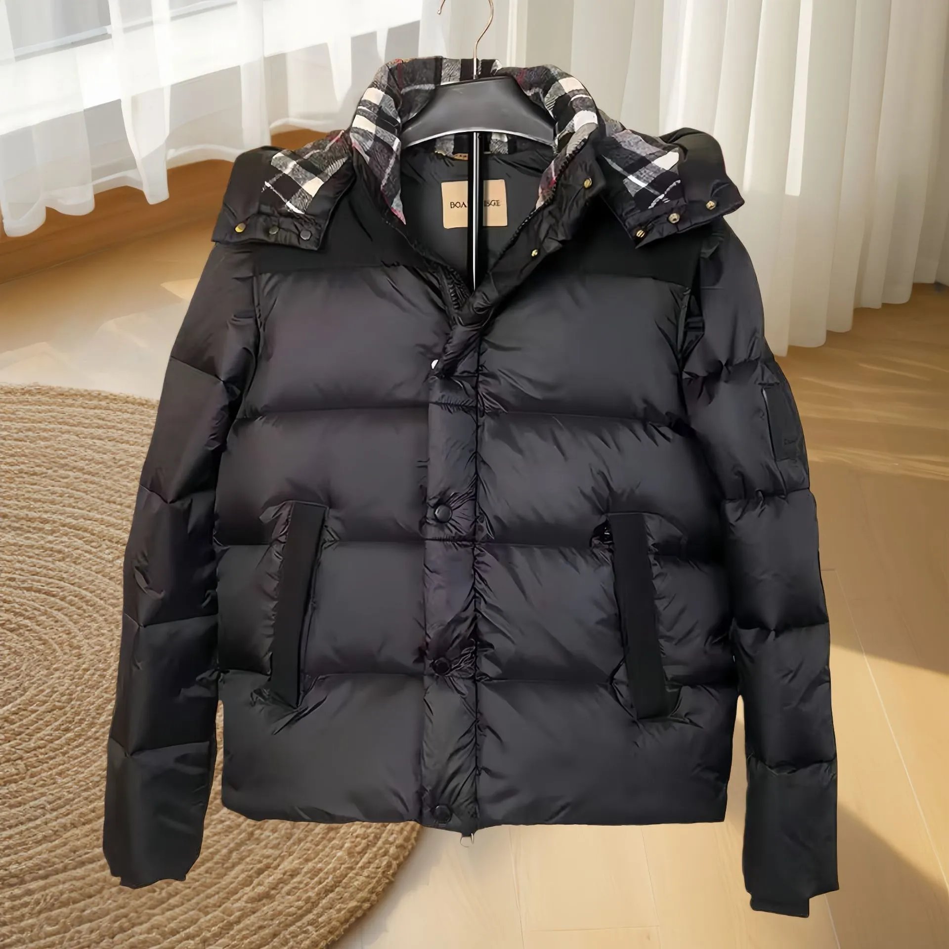 Men's Plus Size Winter Hooded Jacket with Detachable Sleeves, Thickened Warm Classic Style