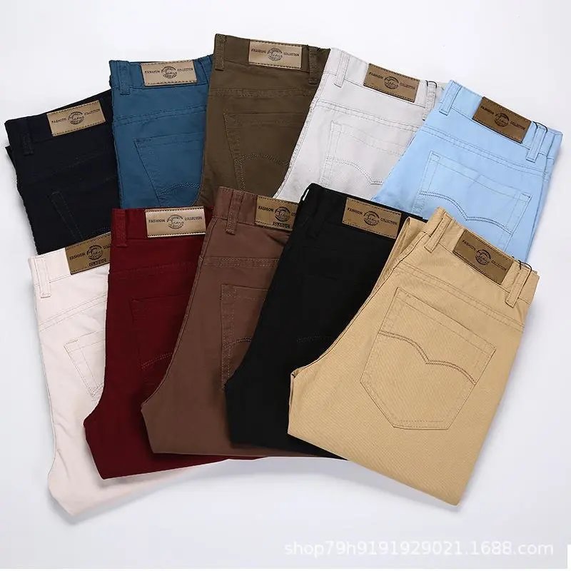 Mens Chinos Large Size Pants Man Cotton Trousers休闲长裤子男