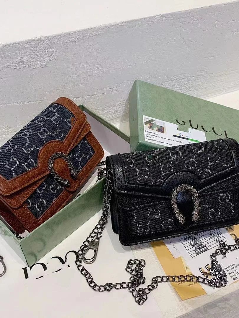 批发跨境小包女2025新款酒神包G家带盒包时尚复古链条小方包Bags