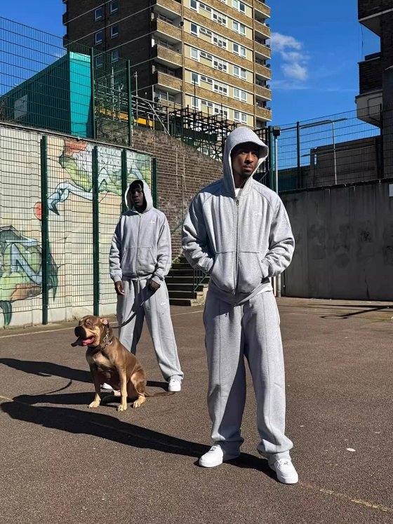 Corteiz British Hip-Hop Oversized Hoodie and Jogger Set for Men - Streetwear Sweatshirt with Straight-Leg Sweatpants