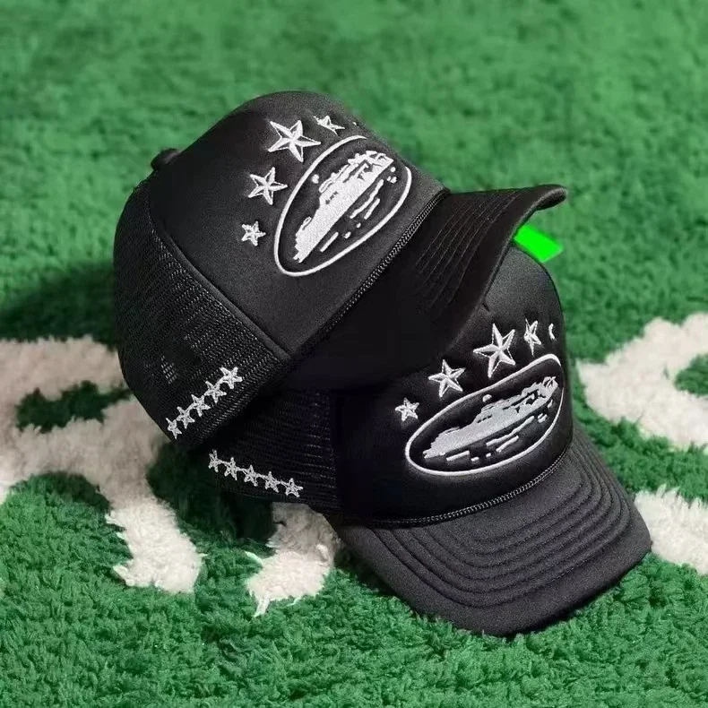 Corteiz 5 Starz Alcatraz Trucker American truck hat foreign trade trendy brand embroidered sun protection card