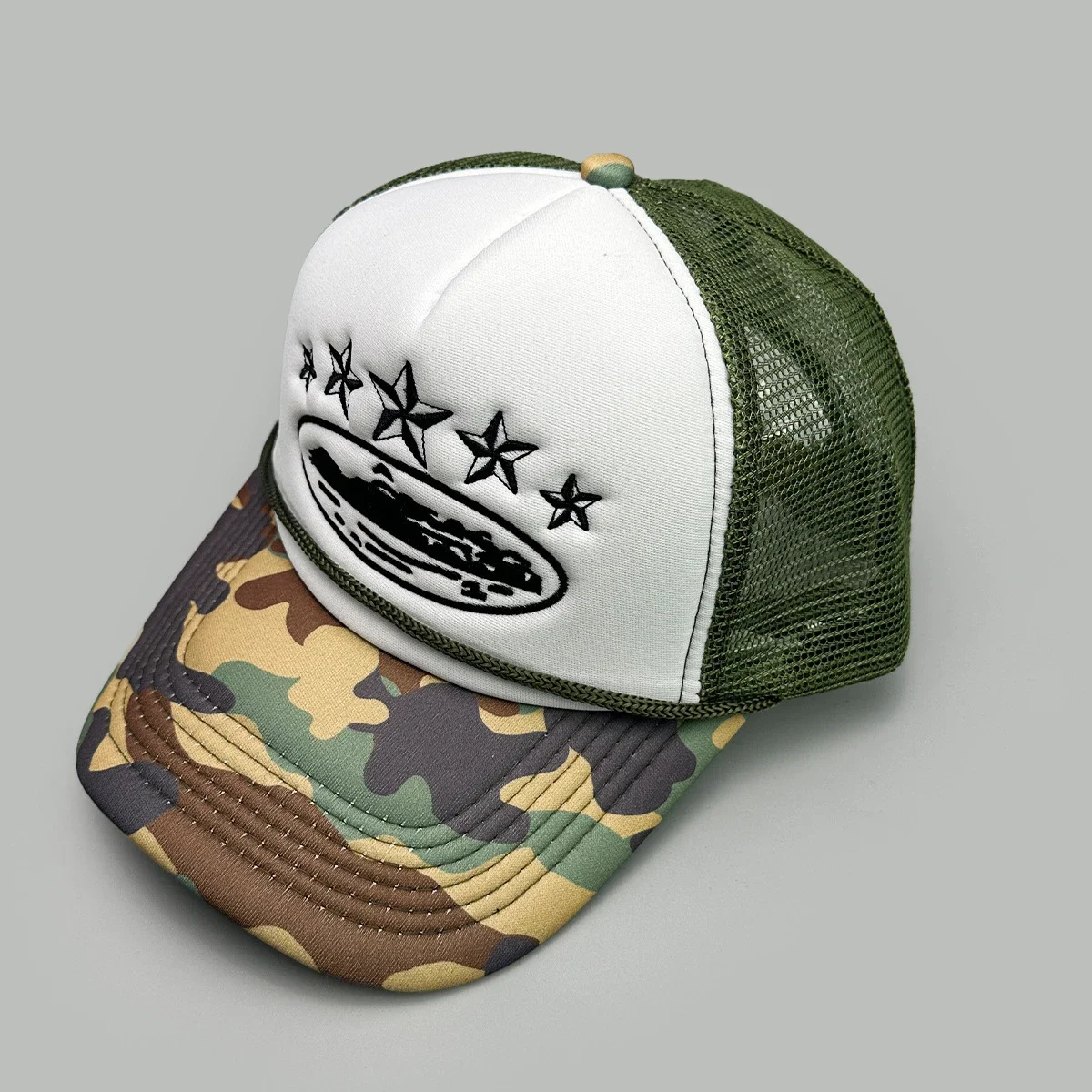 Corteiz 5 Starz Alcatraz Trucker American truck hat foreign trade trendy brand embroidered sun protection card
