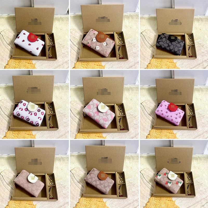 Cross-border Ins Style Women's Wallet, New Trendy Butterfly Floral Short Zip Card Holder, Ladies' Coin Purse