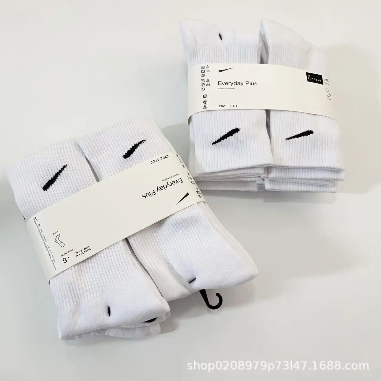 Six pairs of Suwannikester towel bottom socks for men and women, running basketball socks, long high socks, sports socks