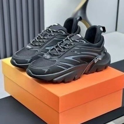 D Brand 44 Letter Thick Sole Dad Shoes Breathable Athletic Casual Couple Style All-Season Sneakers Trendy Shoes Unisex Running