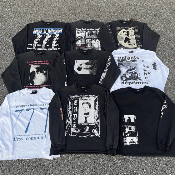 High Quality ERD Melancholy Rich Kid Vintage Washed Letter Portrait Print Cropped Long Sleeve T-shirt