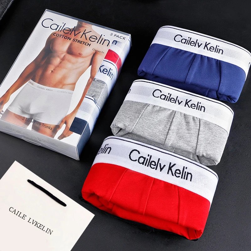 CICCV Men's Boxer Briefs Pure Cotton Plus Size Trunks Underwear Gift Box Set Cross-Border Export