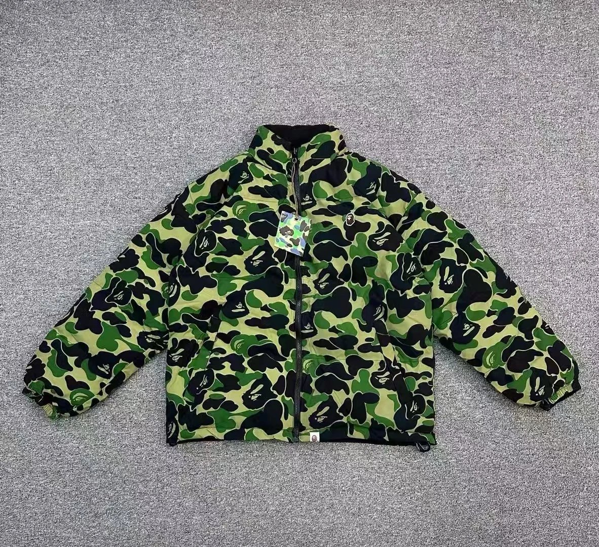 BAPE-style camouflage stand-collar padded/down jacket