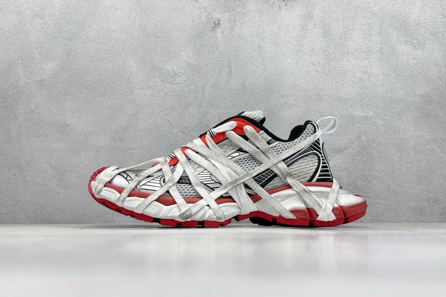 Lace-up - Gray Red