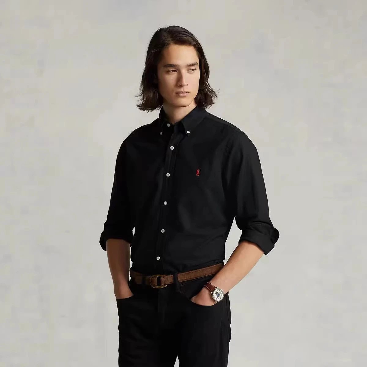 Polo Ralph Lauren Classic Oxford Long-Sleeve Shirt with Pony Embroidery for Men and Women, High Quality