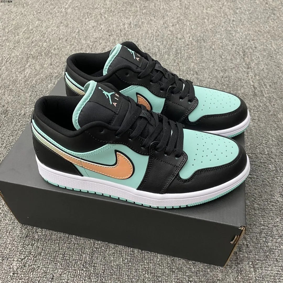 Nike Air Jordan1 Low AJ1低帮黑蒂尼芙绿蓝潮流休闲复古情侣运动鞋复古ins男女同款