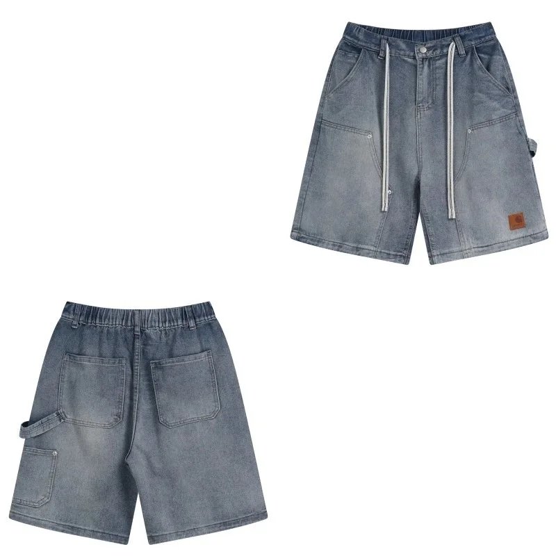 Multi-Pocket Washed Denim Shorts photo 4