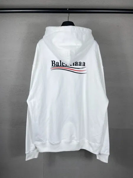 Balenciaga Logo Wave Hoodie White - 10