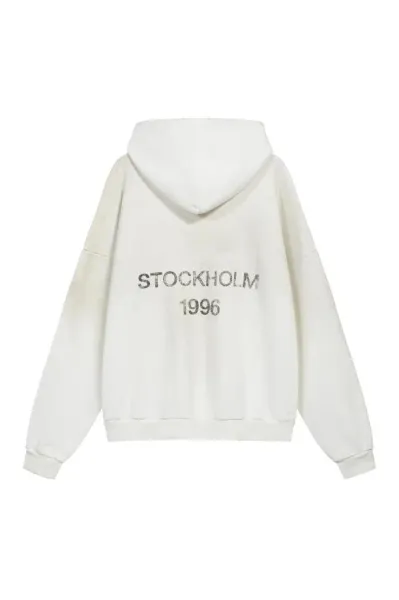 Stockholm 1996 Embroidered Hoodie White - 1