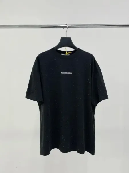 Off-White Speckled Black T-Shirt - 1