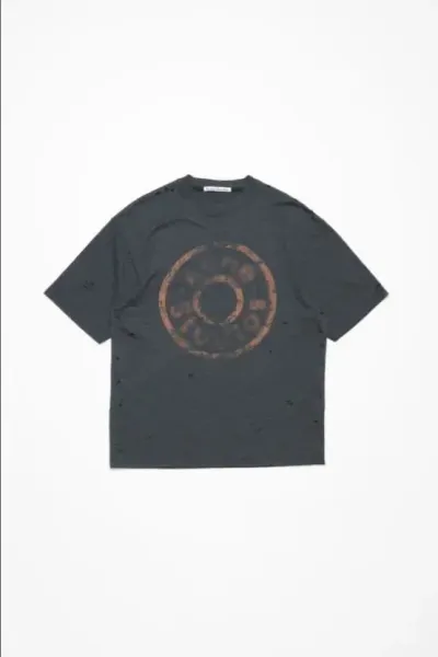 Comme des Garçons PLAY x Distressed Logo T-Shirt Gray - 1