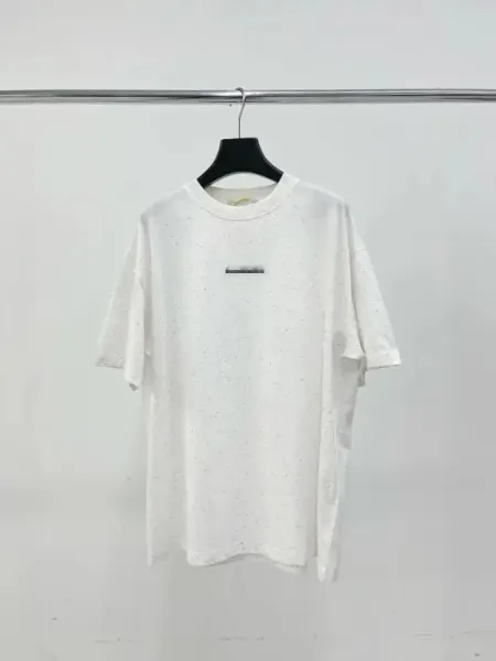 Off-White Speckled Cotton T-Shirt White - 1