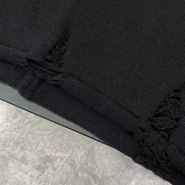 Chrome Hearts Knitwear Distressed crewneck sweater with cross embroidery product detail image 4