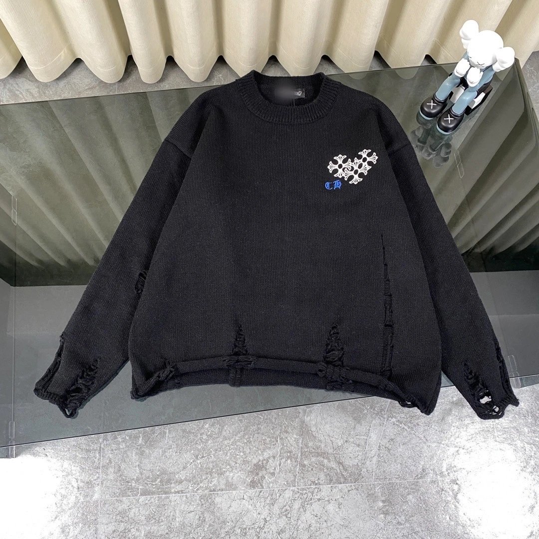 Gallery Dept. Distressed Knit Sweater Black - 3