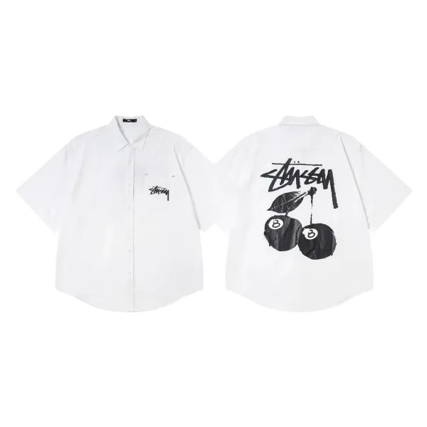 Stüssy Cherry 8-Ball Short-Sleeve Shirt White - 1