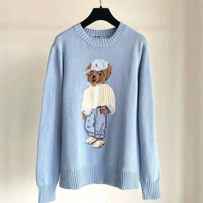 Ralph Lauren Light Blue Bear Knit Sweater