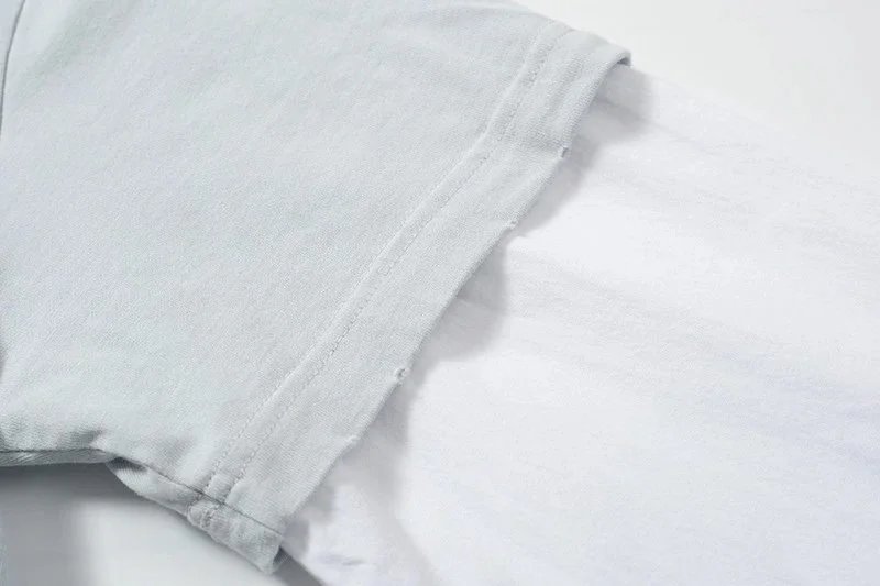 Distressed Two-Tone Long Sleeve T-Shirt photo 7