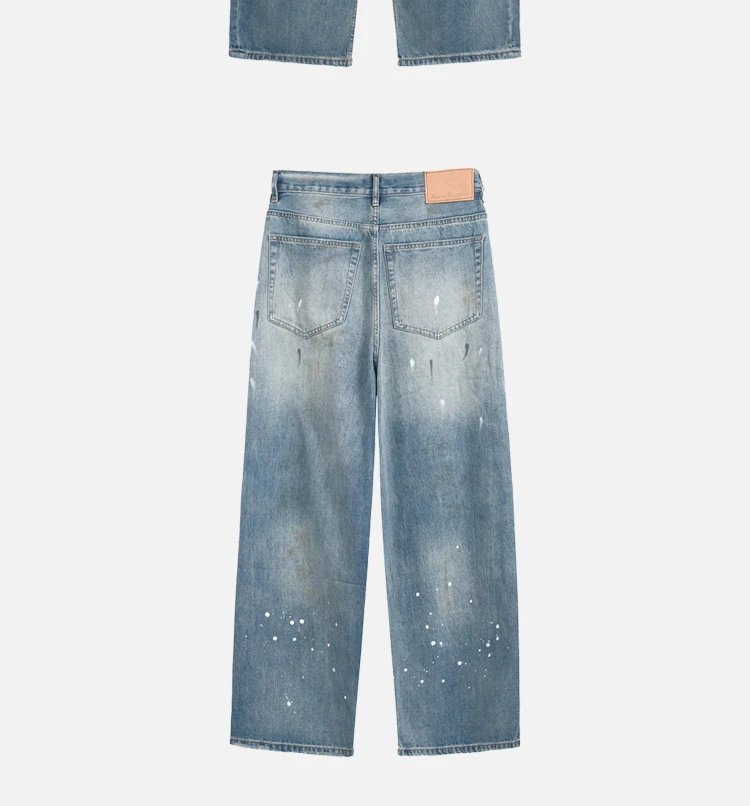 Hand-Painted Distressed Wide-Leg Jeans photo 7