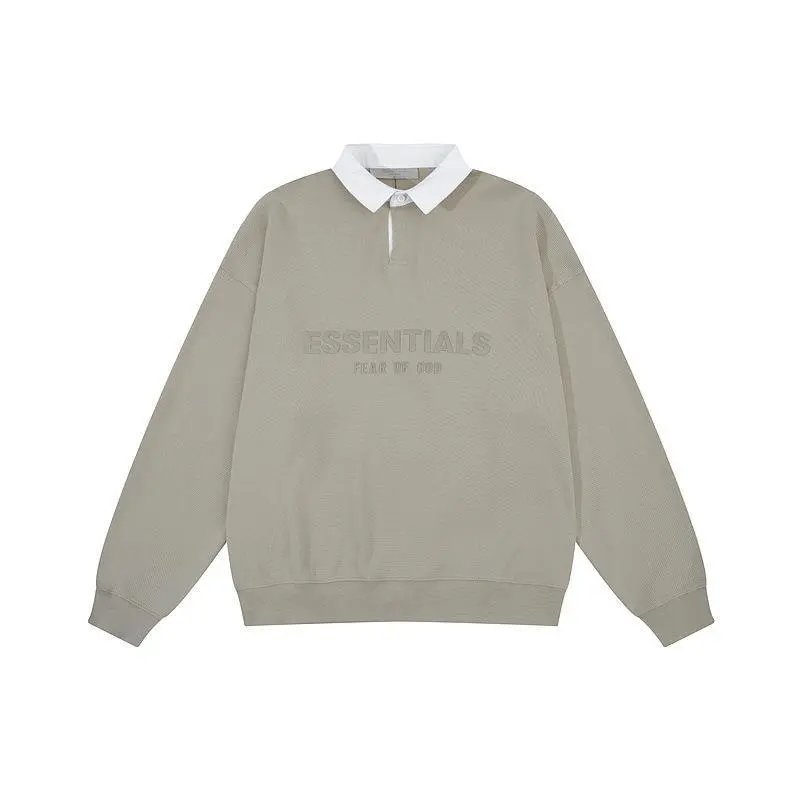 Embossed Letter Waffle Polo Hoodie photo 7