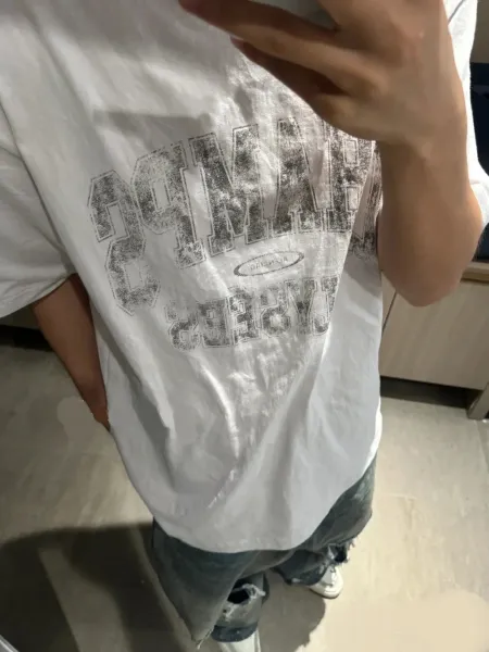 KLENOTHAG Champs Elysées Distressed Print Oversized T-Shirt - 4