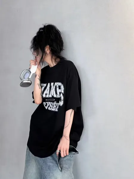 KLENOTHAG Champs Elysées Distressed Print Oversized T-Shirt - 3