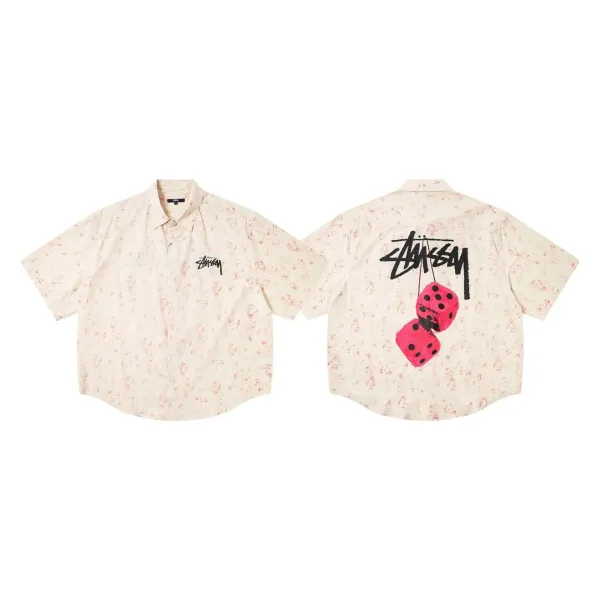 Stüssy Dice Print Short-Sleeve Shirt Beige Multicolor - 1