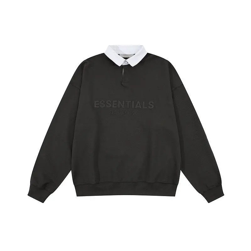Embossed Letter Waffle Polo Hoodie photo 4