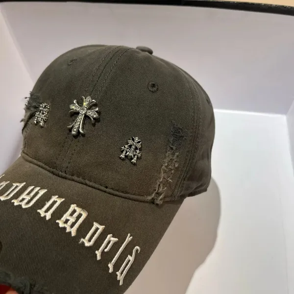 Chrome Hearts x Unknown World Brown Distressed Baseball Cap - 7