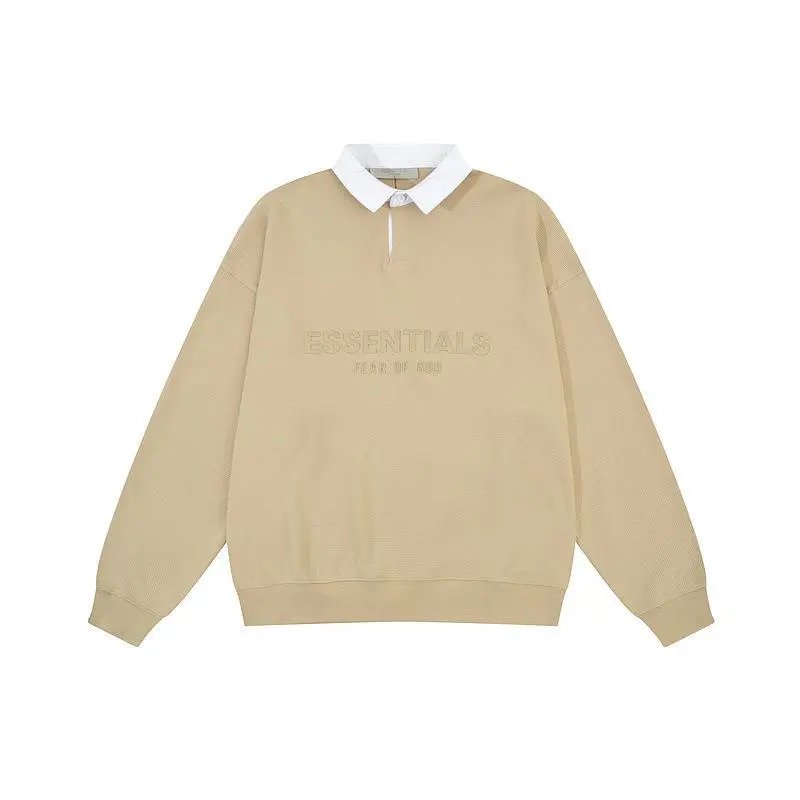 Embossed Letter Waffle Polo Hoodie photo 6