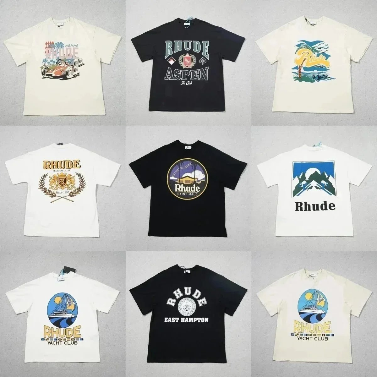 RHUDE Aspen Ski Club Black Graphic T-Shirt