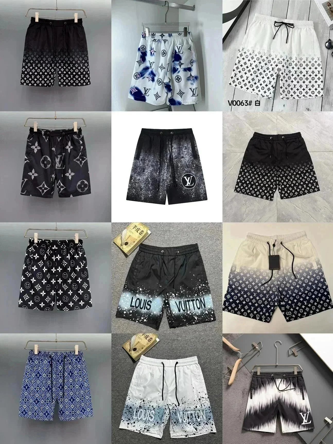 Louis Vuitton Monogram Gradient Swim Shorts - Black White - 201312
