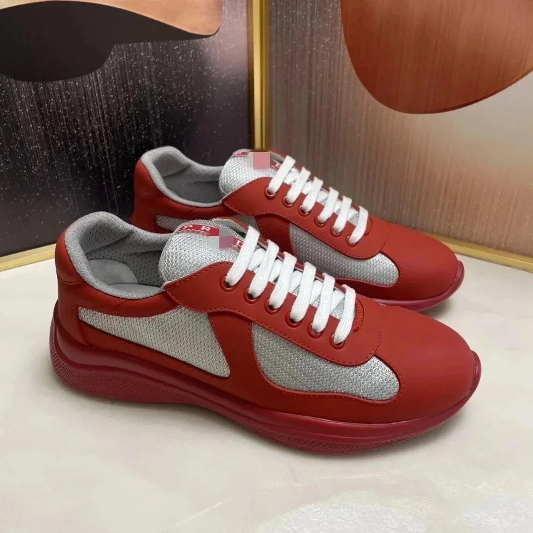 Prada Re-Nylon Runner Red Silver Mesh Sneakers - 199335