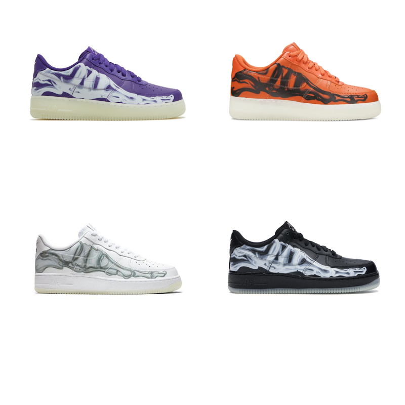 Nike Air Force 1 X-Ray Skeleton Print Low Top Sneakers - 201246