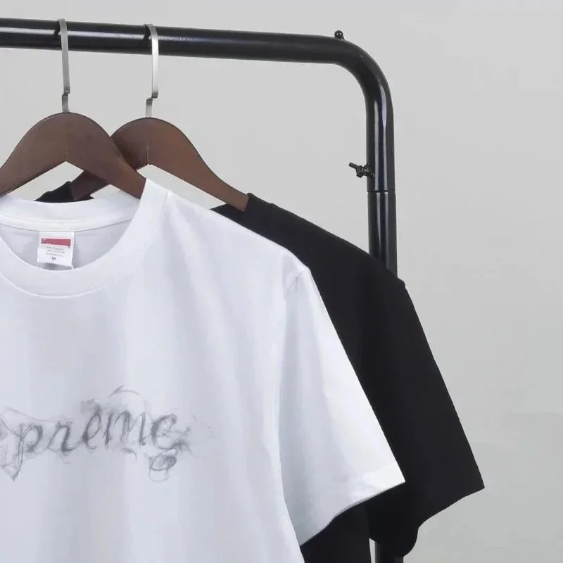 Supreme Smoke Logo T-Shirt White Cotton Graphic Tee - 198588