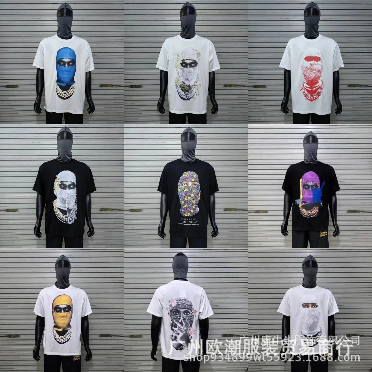 JS.IH怪奇物语ins明星同款蒙面人高街短袖T恤休闲高街上衣：findsindex.com - 198906