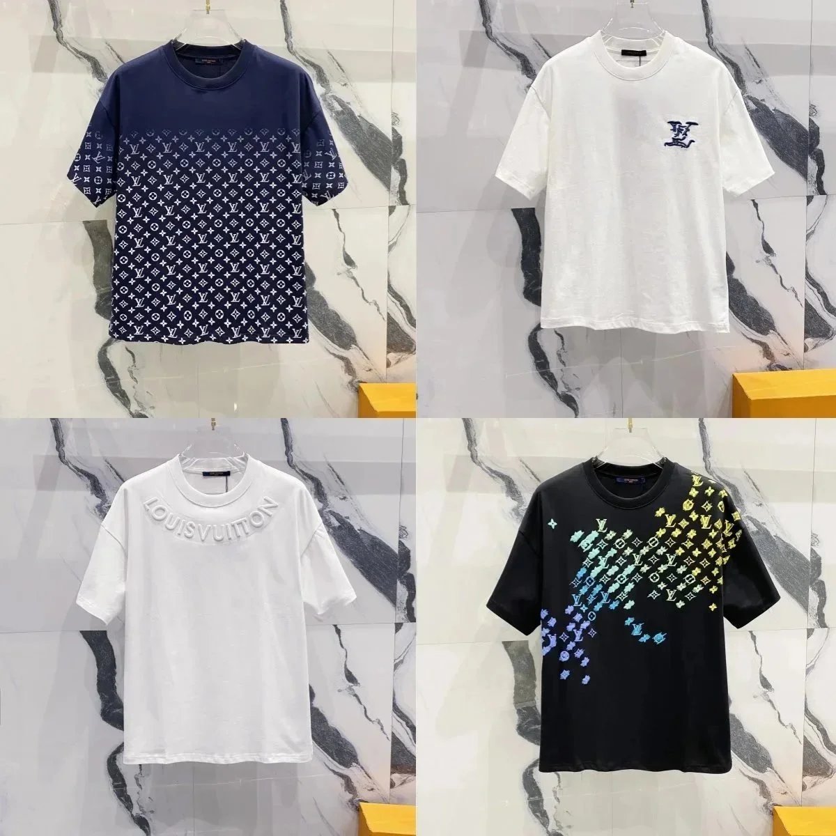 Louis Vuitton Monogram Gradient T-Shirt Navy White Pattern
