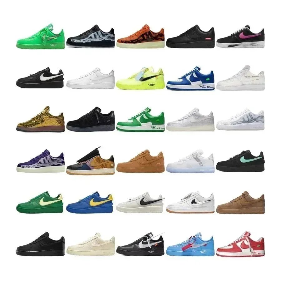 Nike Air Force 1 Off-White Volt Green Low Top Sneaker - 133832