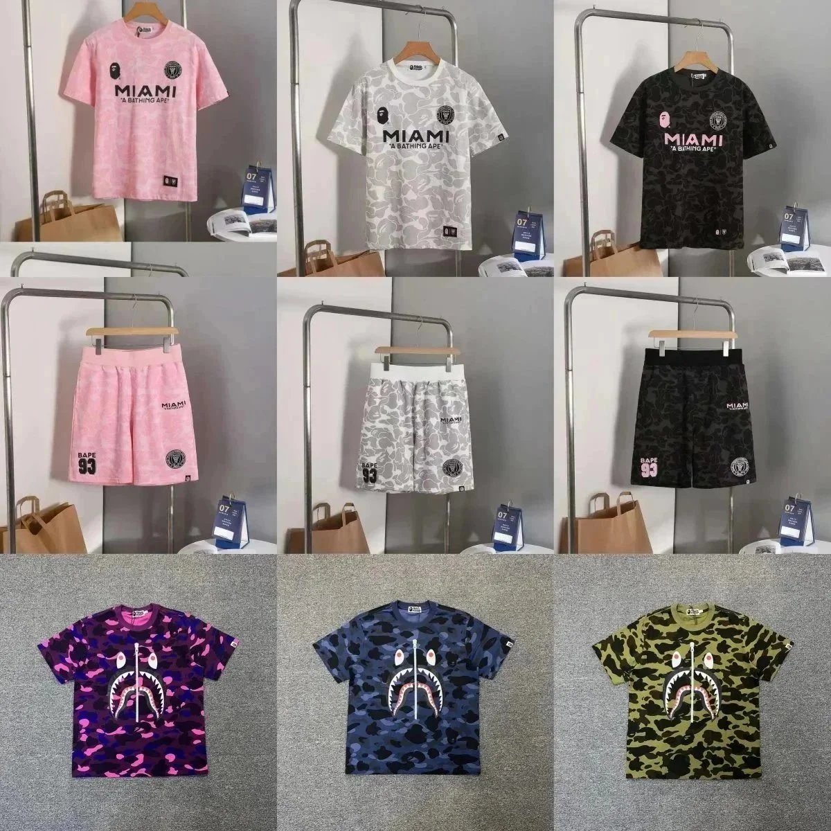 BAPE Miami Collection Shark Camo T-Shirt and Shorts Set
