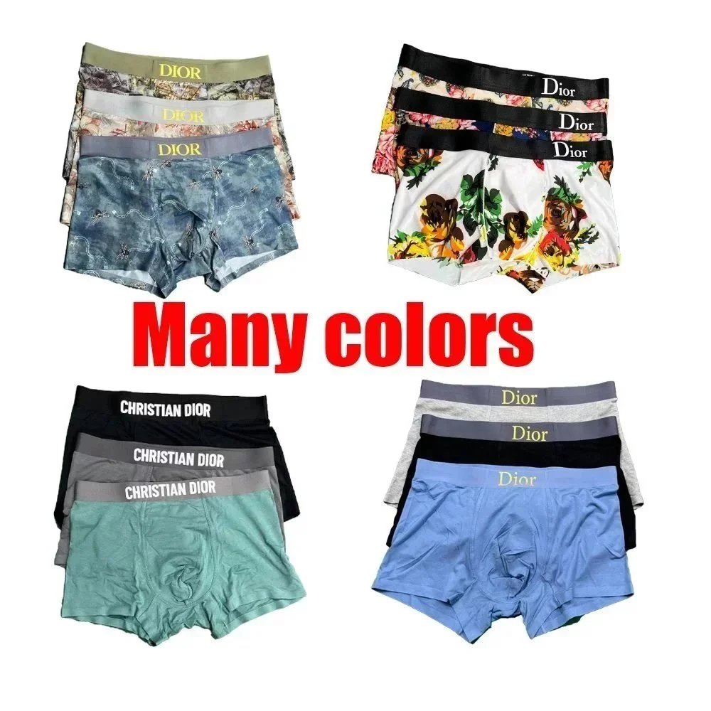 Dior Men's Floral Print Cotton Boxer Briefs - Multi-Color - 197923