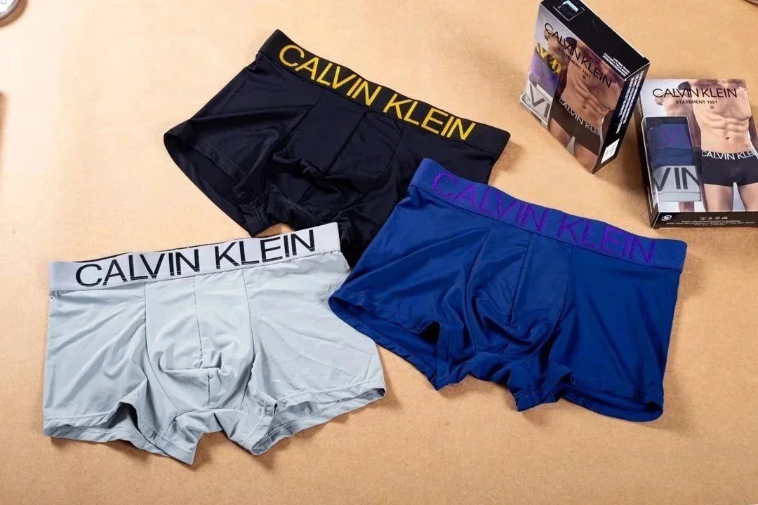Calvin Klein Men's Cotton Boxer Briefs - Navy, Royal Blue, Light Gray - 197839