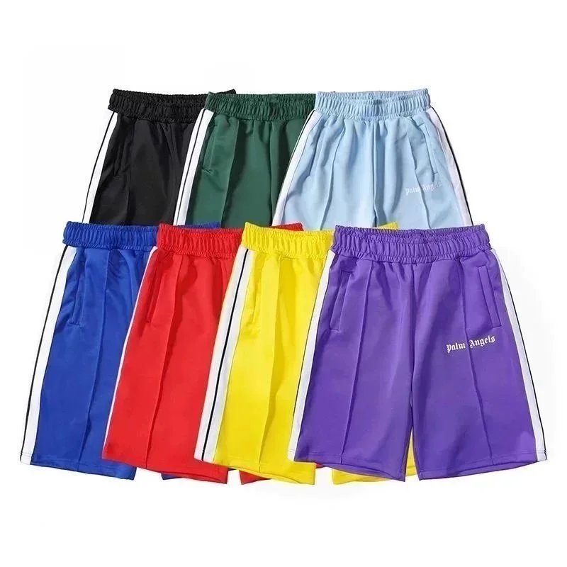 Palm Angels Side-Stripe Track Shorts - Purple Embroidered Logo - 196639